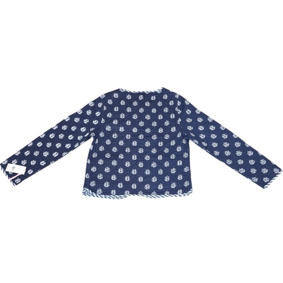 NWT Vineyard Vines Women's Reversible Quilted Jacket Navy Leaf Print Pockets S - Picture 4 of 13